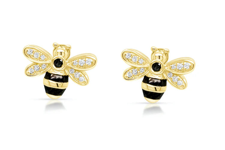 Earrings Little Bee 14kt Yellow Gold Diamonds