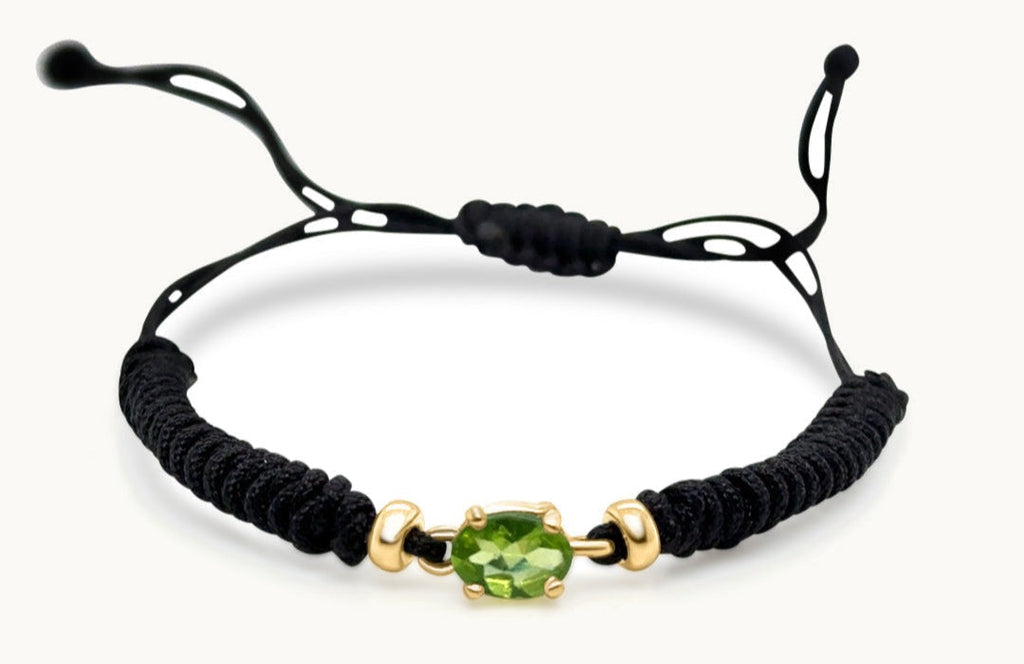 August Peridot & Gold Birthstone Bracelet