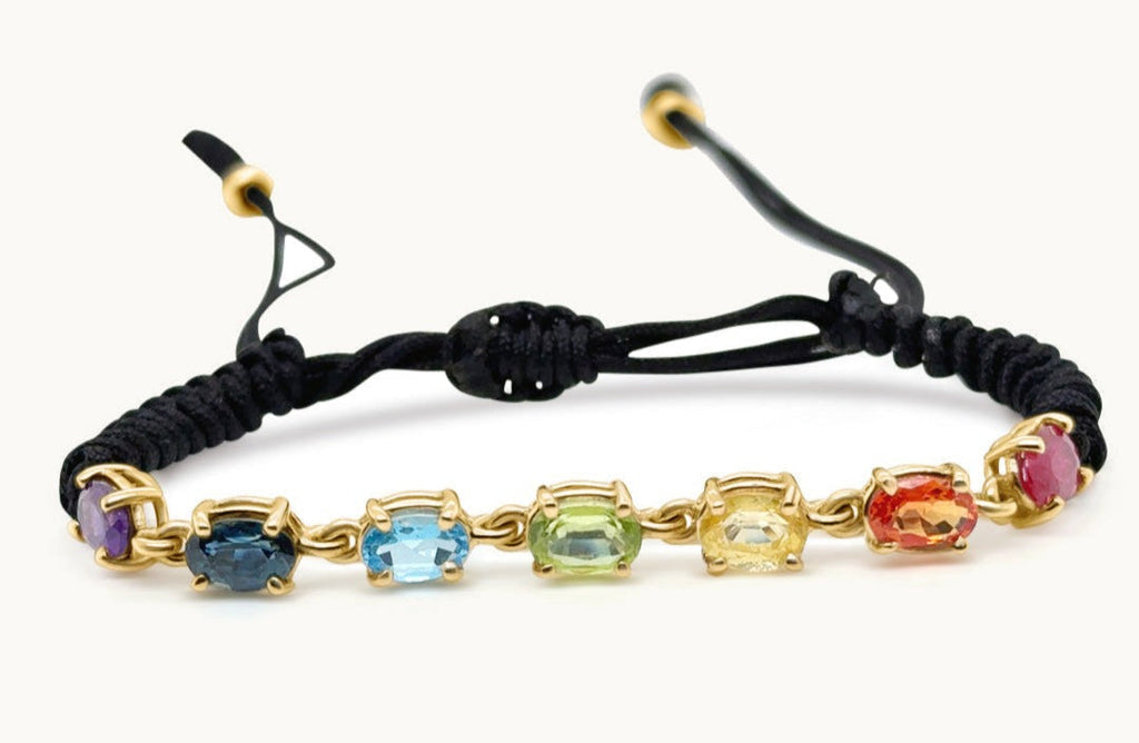 Bracelet Yellow Gold and Stones Chakra Energy