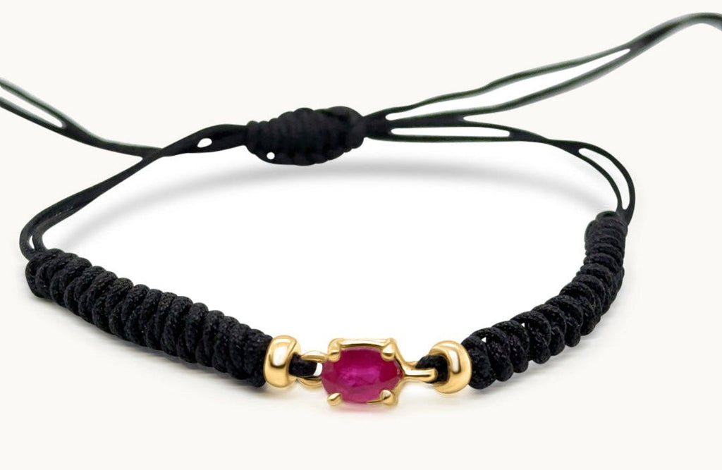 July Ruby & Gold Birthstone Bracelet