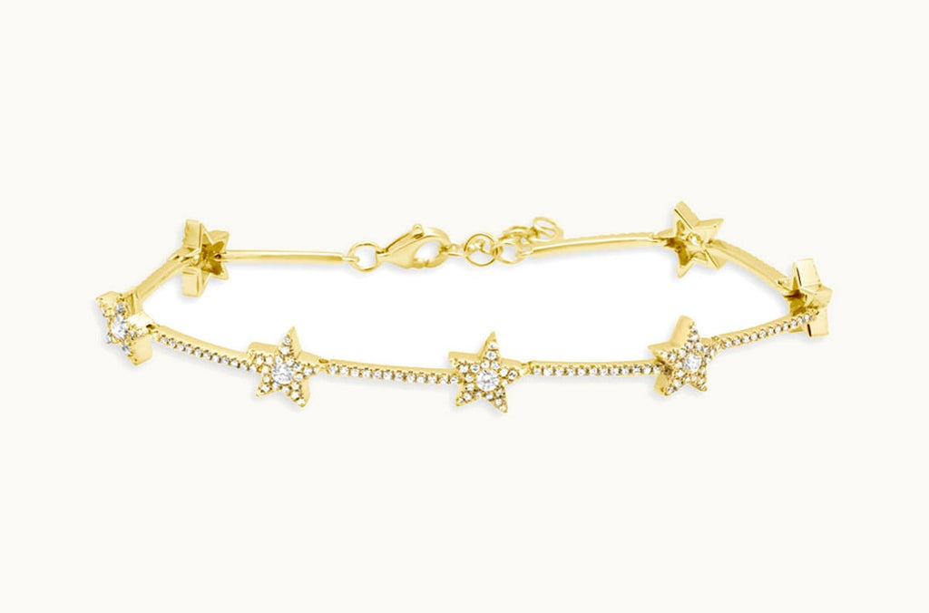 Bracelet 14kt Gold Stars & Diamonds