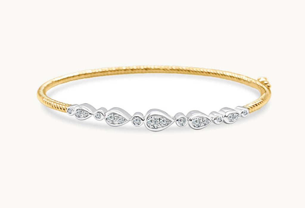 Bracelet 14kt Mixed Gold & Diamonds Bangle