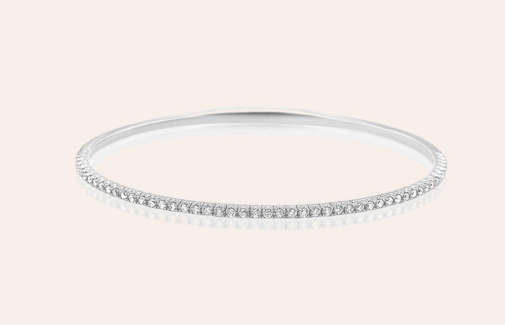 Bracelet 14kt White Gold & Diamonds Bangle Tennis