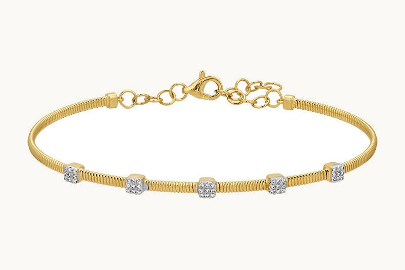 Bracelet 14kt Yellow Gold &  Diamonds Bangle