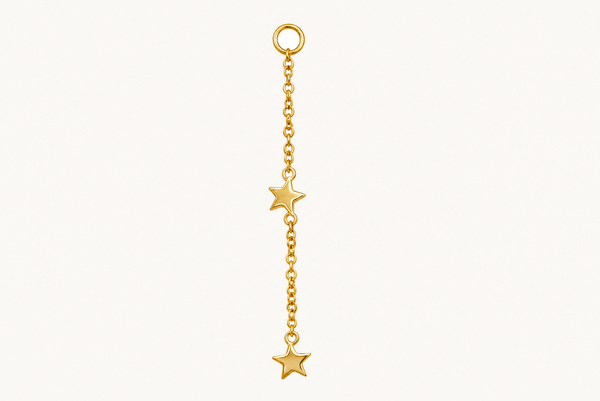 Earring Enhancer 14kt Yellow Gold Two Stars