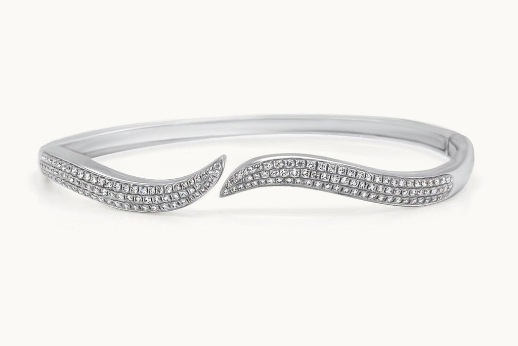 Bracelet 18kt White Gold Diamonds Open Bangle
