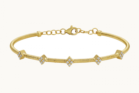 Bracelet 14kt Yellow Gold & Diamonds Bangle