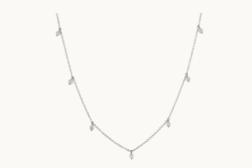Necklace 14kt Gold Shaker  Round Diamonds