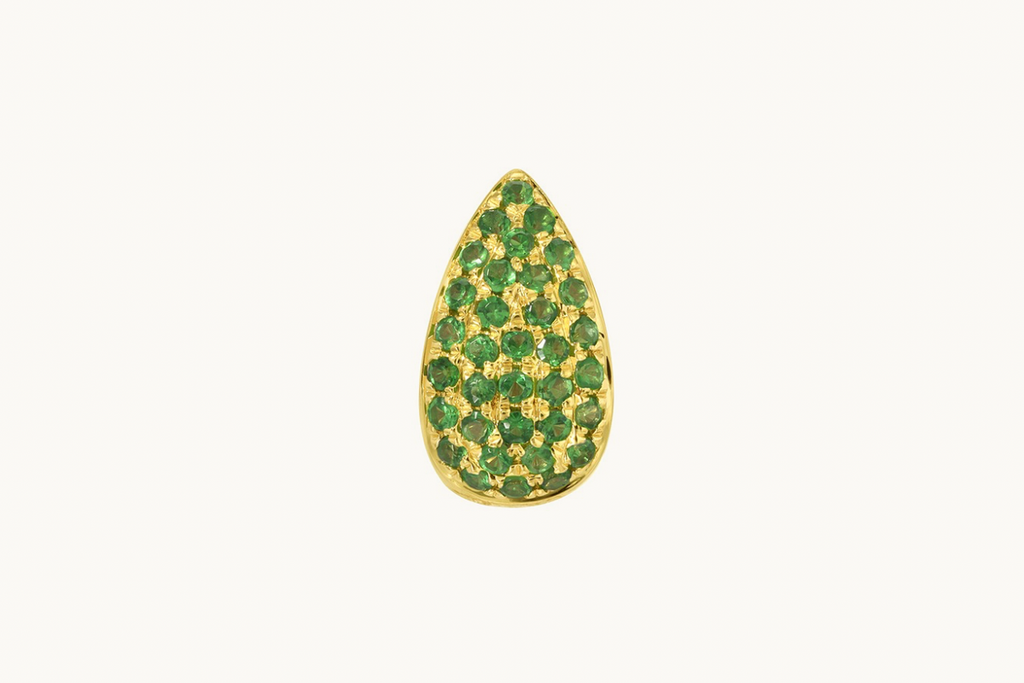Pendant Rondelle  14kt Yellow Gold and Tsavorite