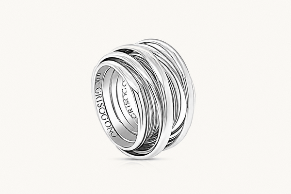 De Grisogono Allegra Ring 18k White Gold Size 6.5 26.00 Grams