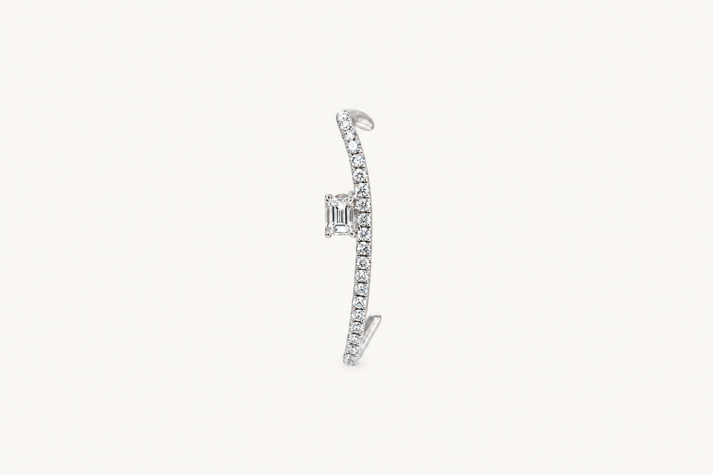 Earring 18kt White Gold Diamonds Ear Climber