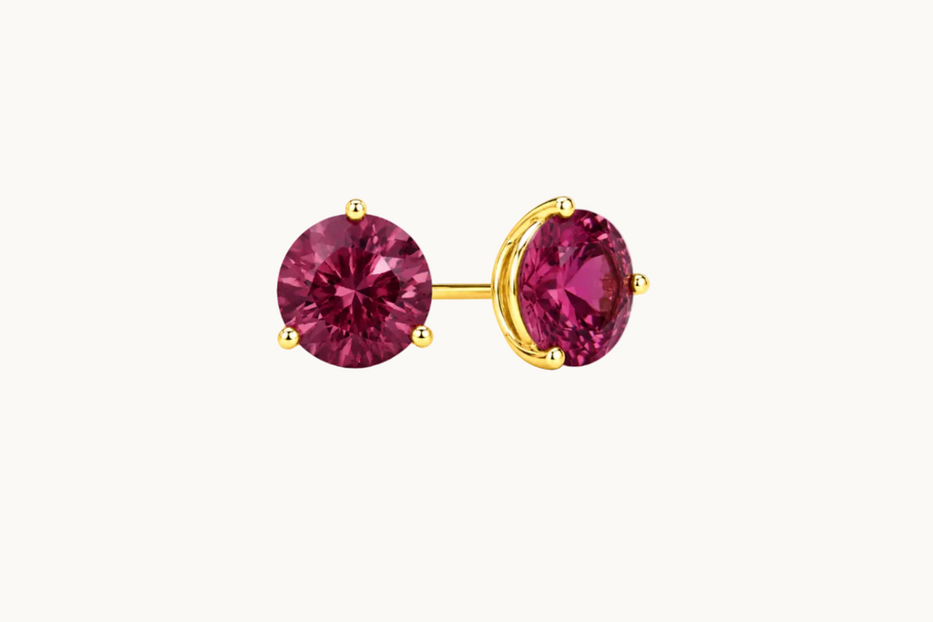 Earrings 0.51 cts Round Tourmalines 14kt Gold Studs
