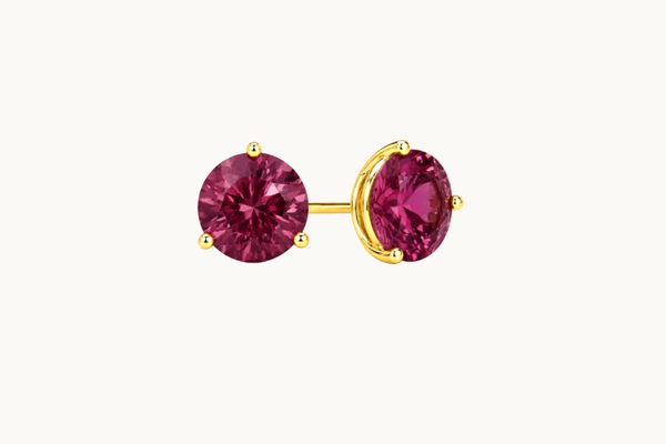 Earrings 0.51 cts Round Tourmalines 14kt Gold Studs