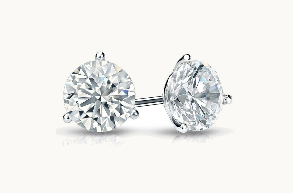 Earrings 1.80 cts GIA Natural Round Diamonds Platinum Studs