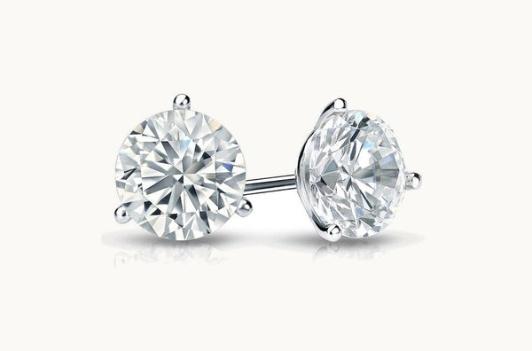 Earrings 1.80 cts GIA Natural Round Diamonds Platinum Studs