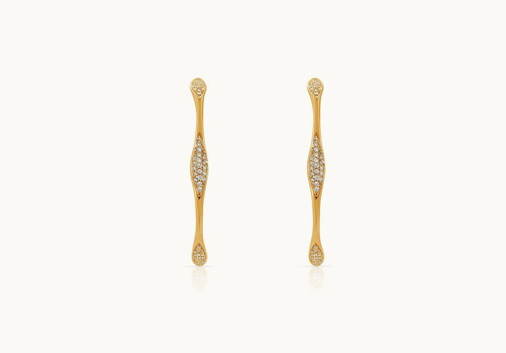 Earrings 18kt Gold Round Hoops & Diamonds