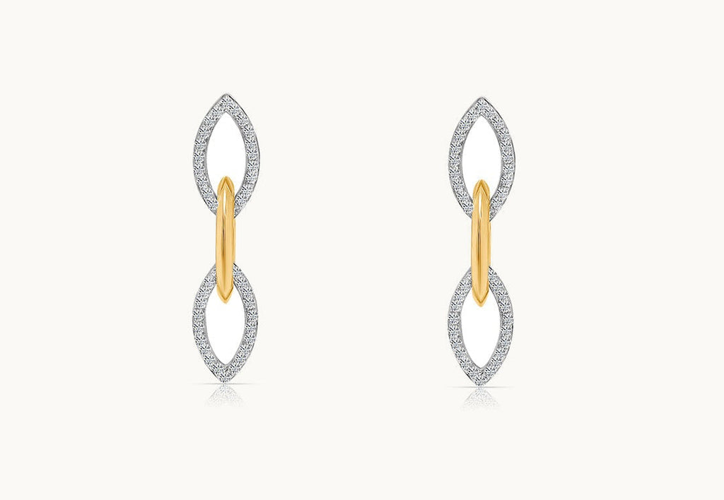 Earrings 14kt Mixed Gold & Diamonds links