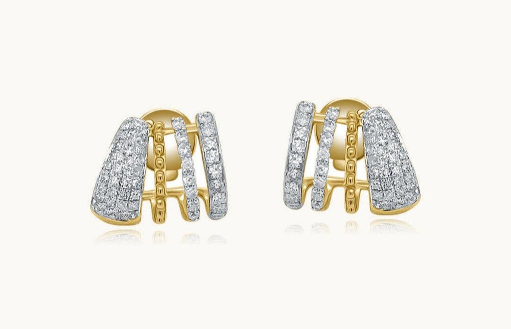 Earrings 14kt Mixed Gold Lobe Stud & Diamonds