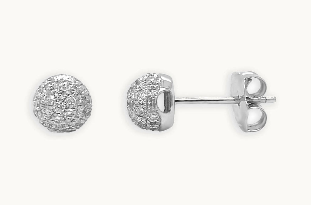 Earrings 18kt Gold 0.43 cts Diamonds Ball Studs