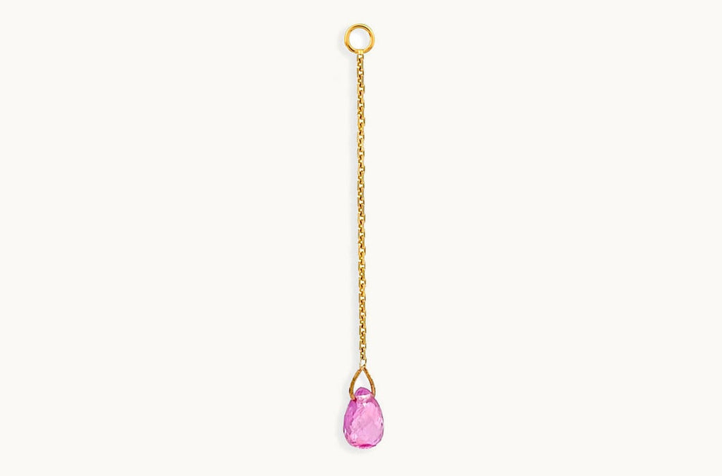 Earrings 18kt Gold Chain & Gemstone Backs