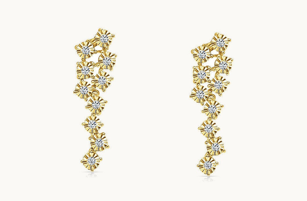 Earrings 18kt Yellow Gold and 0.36 cts Diamonds Drops