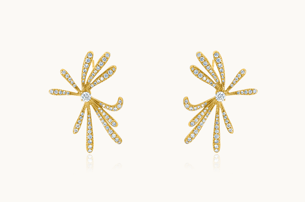 Earrings 18kt Yellow Gold with Diamonds