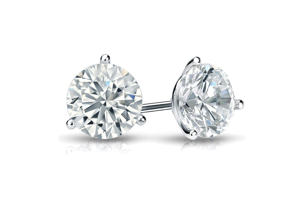 Earrings 2.08 cts Natural Round Diamonds G I1 18kt Gold Studs - Albert Hern Fine Jewelry