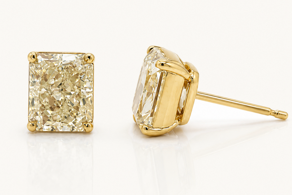 Earrings 4.10 tcw GIA Certified Fancy Yellow Diamond