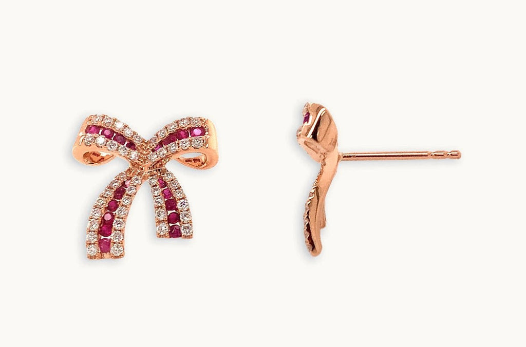 Earrings Bows 18kt Gold & Gemstones