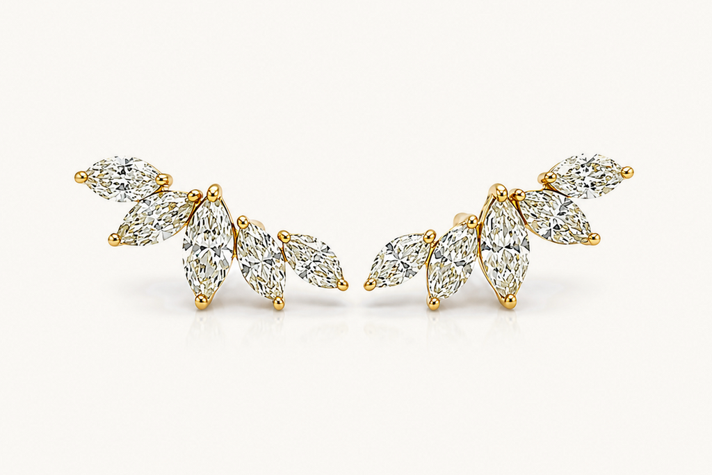 Earrings Crawler 18 kt Gold & Marquise Diamonds