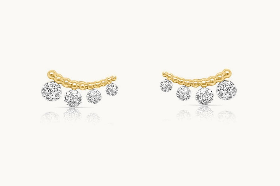Earrings Crawler 14kt Gold & Diamonds Circle