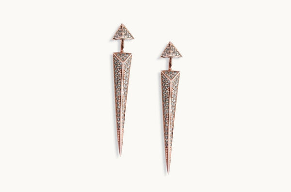 Earrings Trendy Jacket 14kt Rose Gold & Diamonds