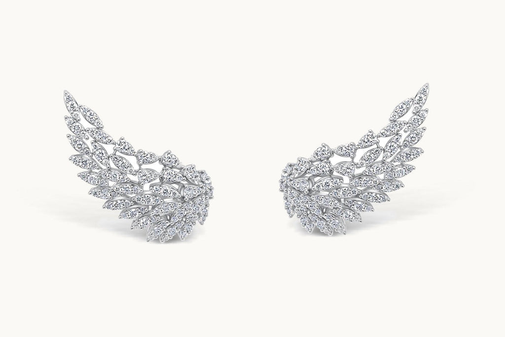 Earrings Wings 18kt White Gold Diamonds
