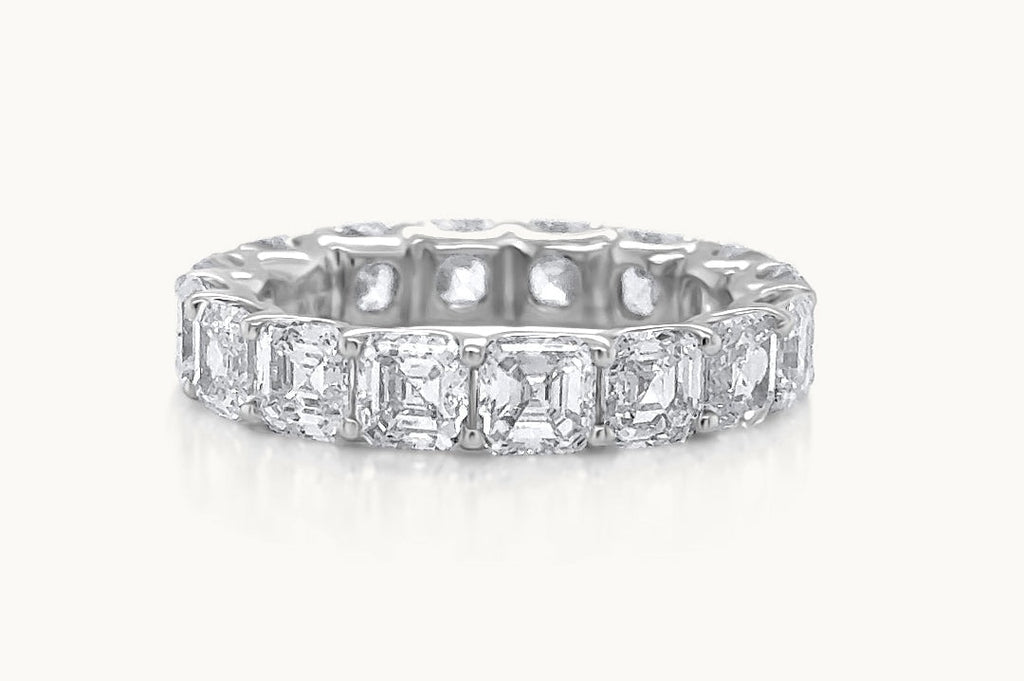 Eternity Ring 4.96 cts Radiant Cut Lab Diamonds & Platinum