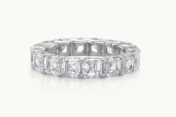 Eternity Ring 4.96 cts Radiant Cut Lab Diamonds & Platinum