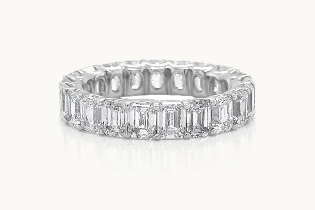 Eternity Ring 5.16cts Emerald Cut Lab Diamonds & Platinum