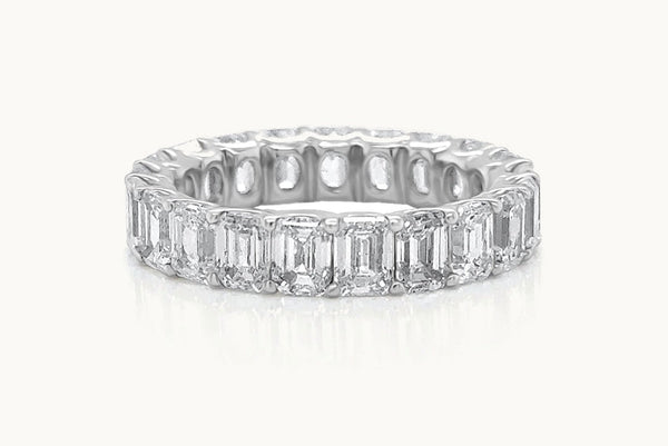 Eternity Ring 5.16cts Emerald Cut Lab Diamonds & Platinum