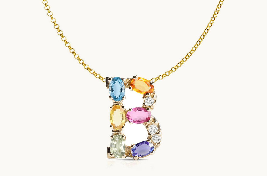 Pendant Letter B Initial 18kt Gold