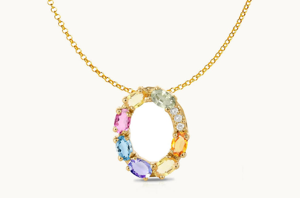 Pendant Letter O Initial 18kt Gold