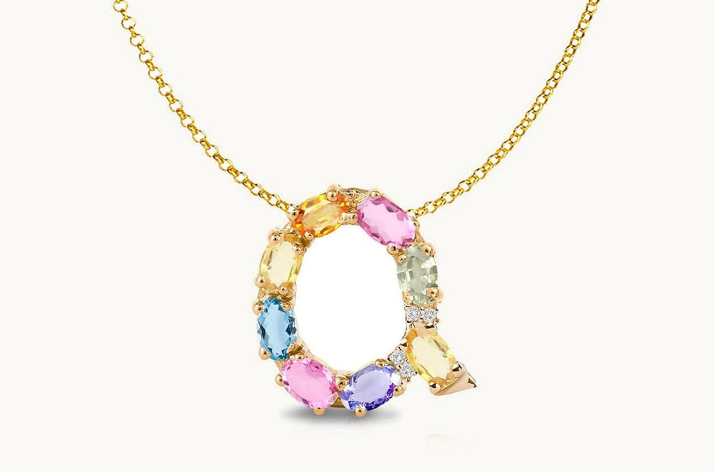 Pendant Letter Q Initial 18kt Gold