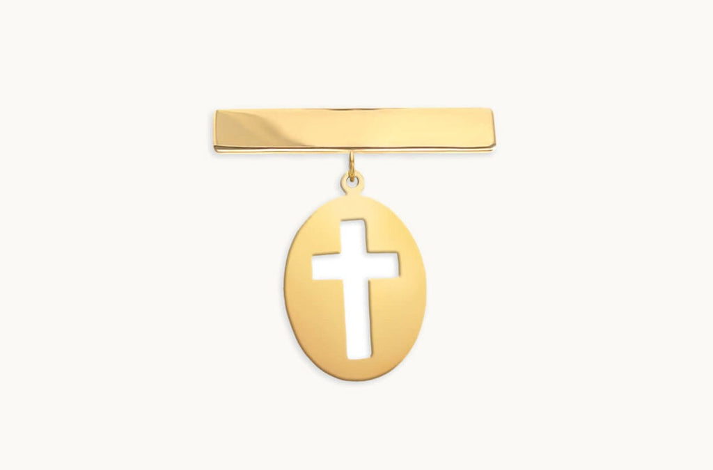 Medal 18kt Gold Criss Cross & Safety Pin