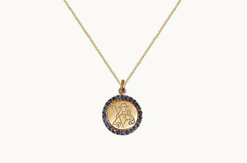Medal Divine Shepherdes | Divina Pastora Gold & Blue Sapphires