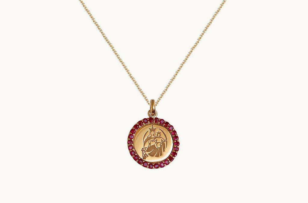 Medal Our Lady of Mount Carmen | Virgen del Carmen Gold & Ruby