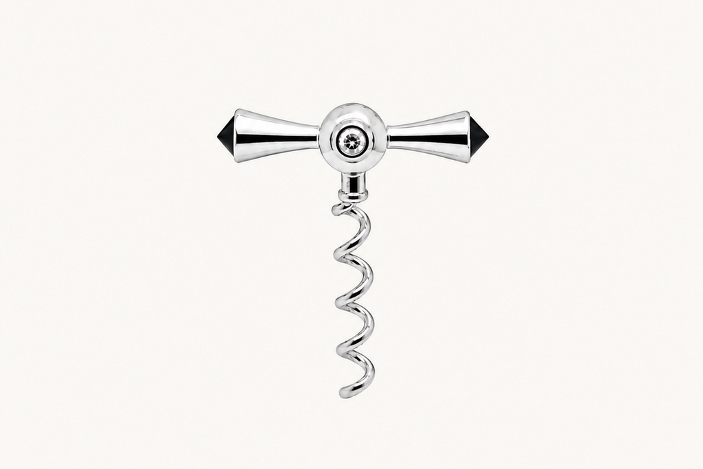 Men's 18Kt White Gold Corkscrew Pin