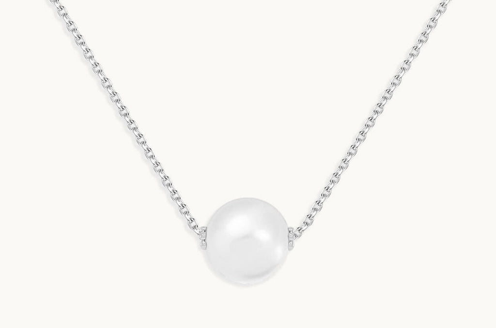 Necklace 14kt Gold Floating South Sea Pearl & Chain