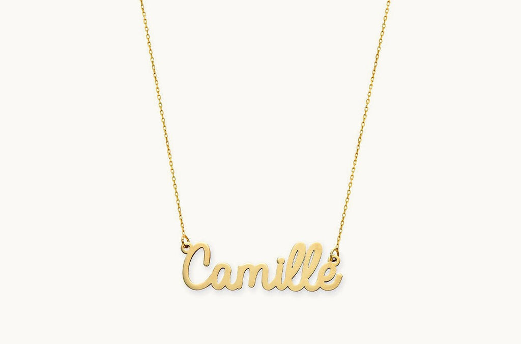Necklace 14kt Gold One Name Personalized