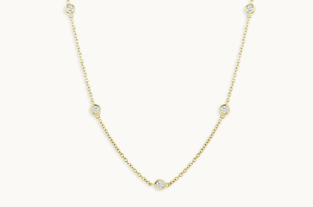 Necklace 18kt Gold Diamond by the Yard Chain 18 inches