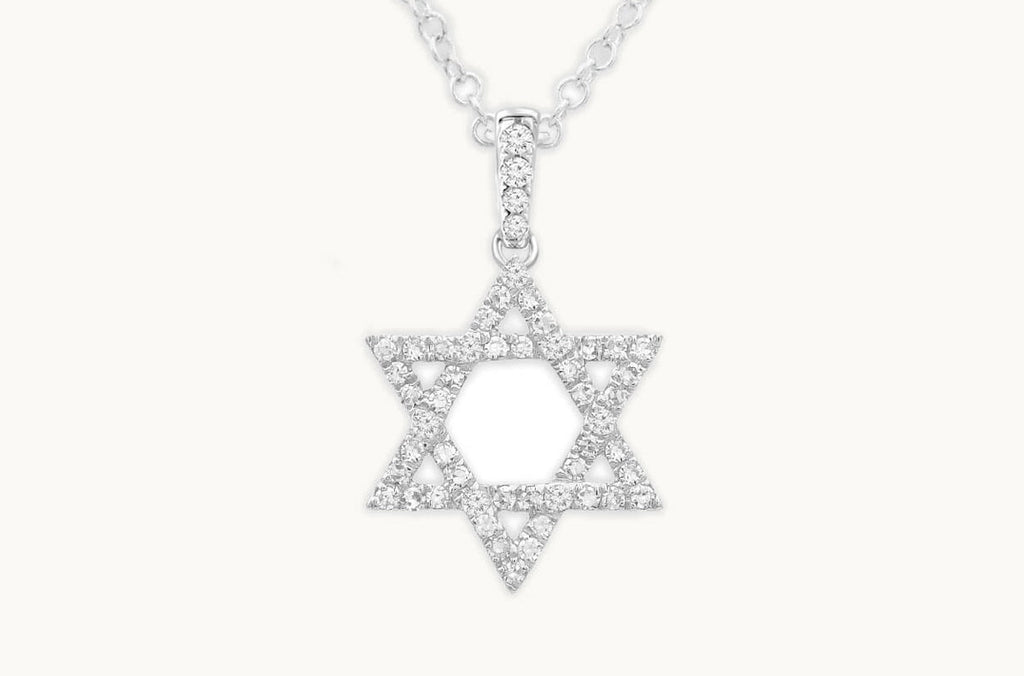 Pendant 18kt Gold Star of David & Diamonds