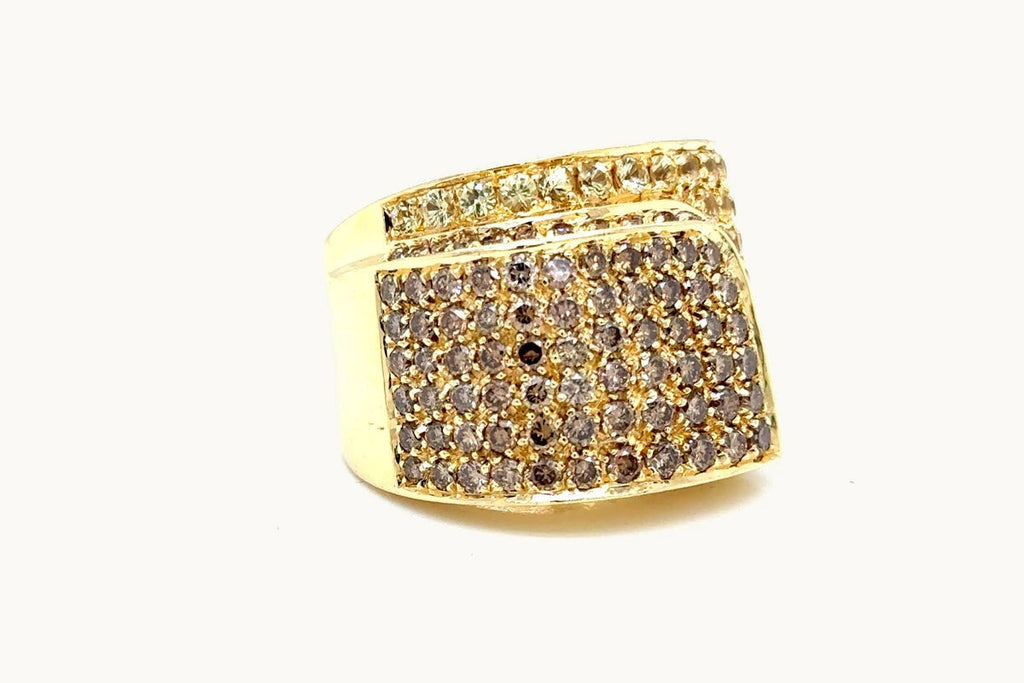 Paolo Piovan Gioielli 18Kt Yellow Gold Ring  Diamonds & YL Sapphires