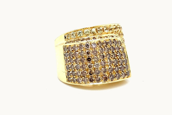 Paolo Piovan Gioielli 18Kt Yellow Gold Ring  Diamonds & YL Sapphires